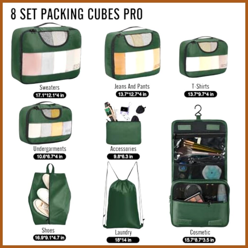 Twill Polyester Packing Cubes Set With Laundry An… - image 2